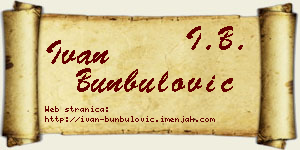 Ivan Bunbulović vizit kartica